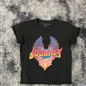 black journey shirt with v neck cut